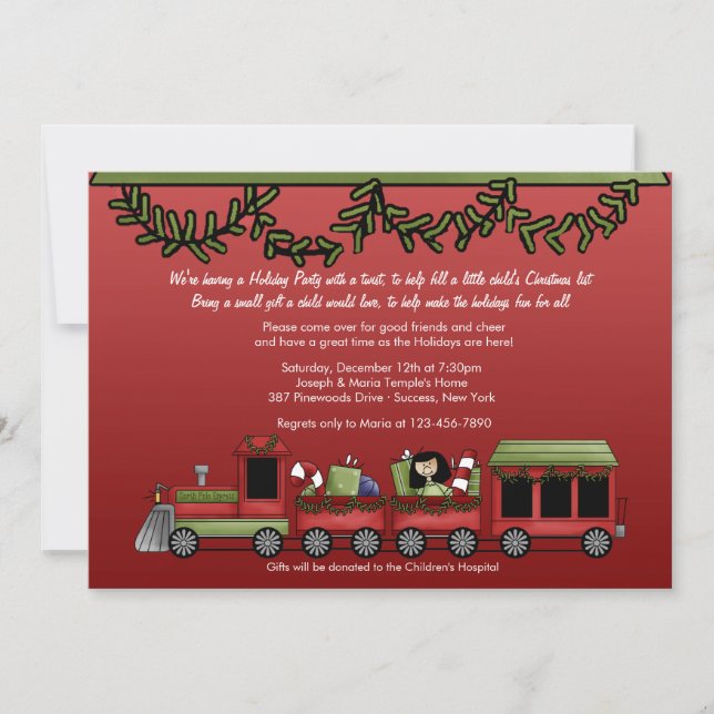 Toy Express Holiday Party Invitation (Front)
