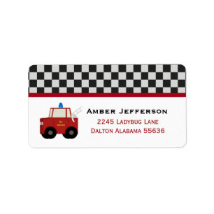 Toy Firetruck Address Labels