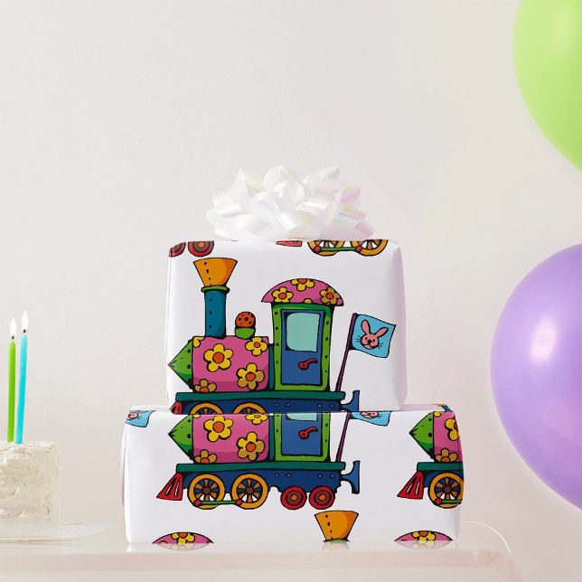 Toy Flower Train Wrapping Paper (Creator Uploaded)