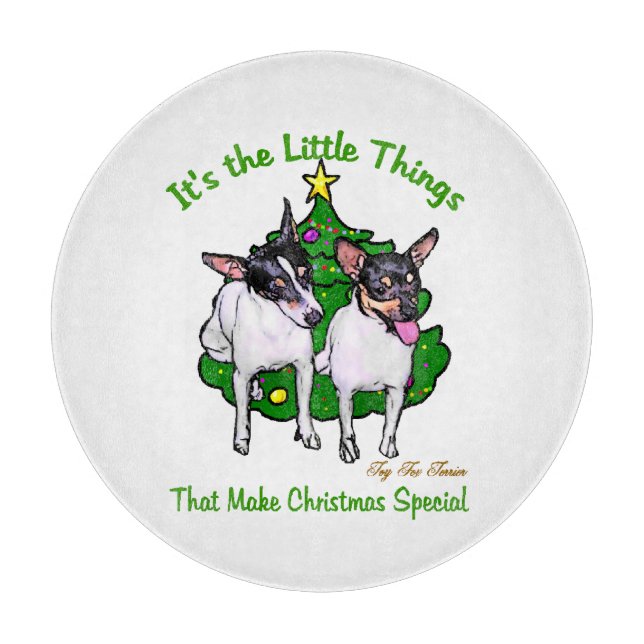 Toy Fox Terrier Christmas Cutting Board (Front)