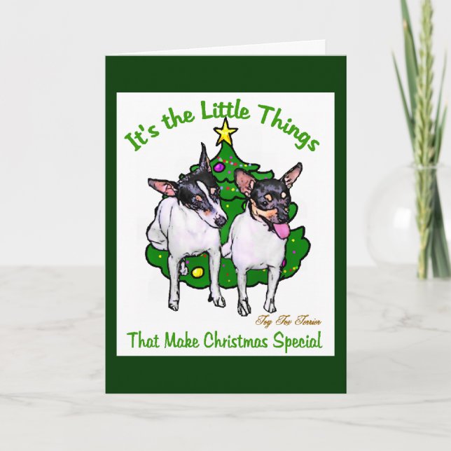 Toy Fox Terrier Christmas Gifts Holiday Card (Front)