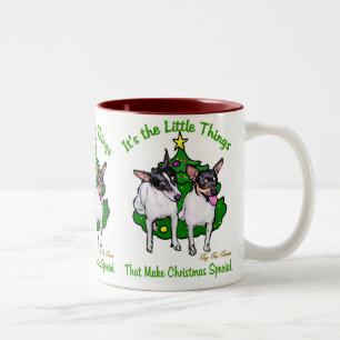 Toy Fox Terrier Christmas Gifts Two-Tone Coffee Mug
