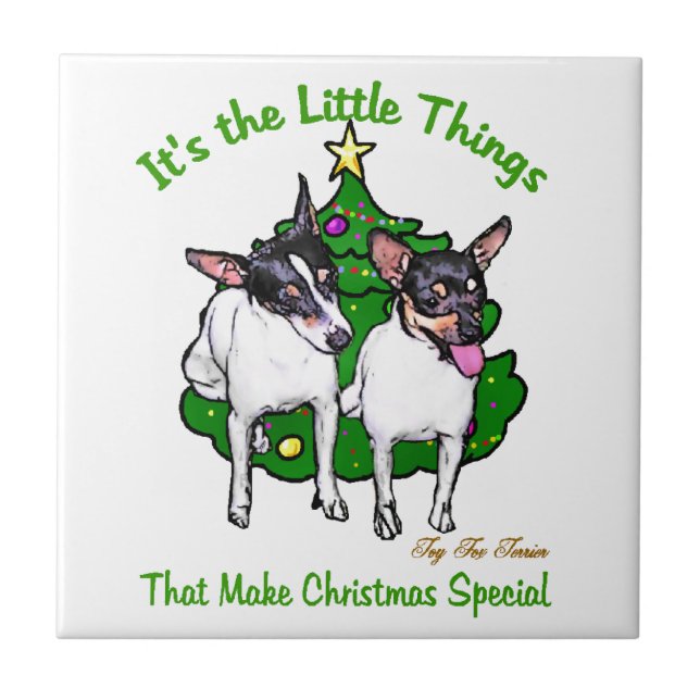 Toy Fox Terrier Christmas Tile (Front)