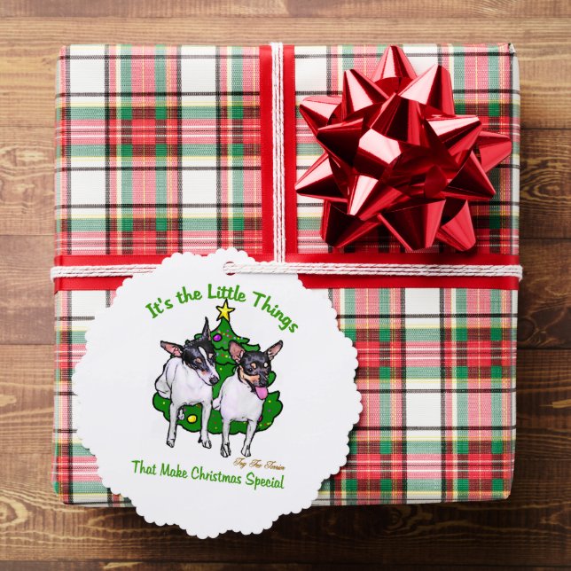 Toy Fox Terrier Christmas Tree Decoration Card (Insitu (Gift))