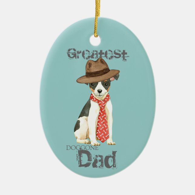 Toy Fox Terrier Dad Ceramic Ornament (Front)