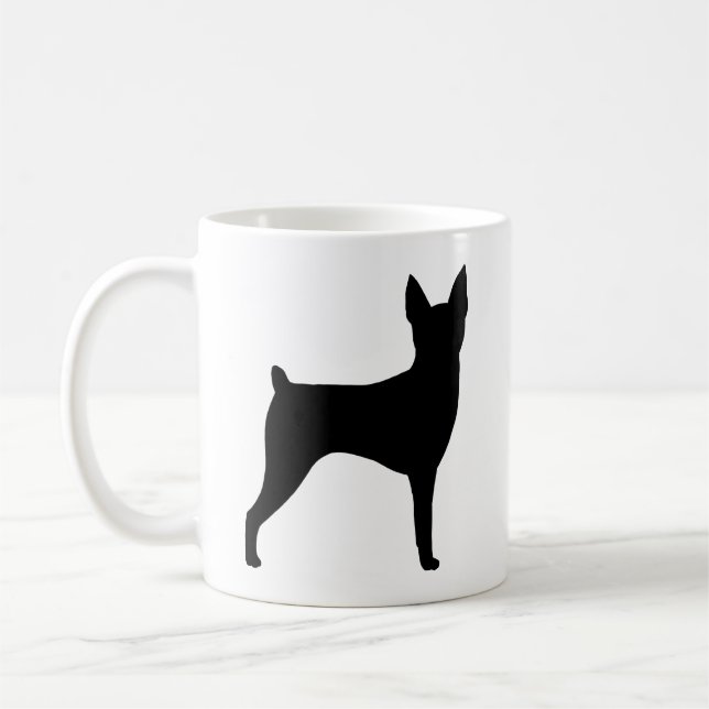 Toy Fox Terrier Dog Breed Silhouettes Coffee Mug (Left)