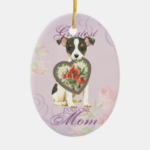 Toy Fox Terrier Heart Mum Ceramic Ornament