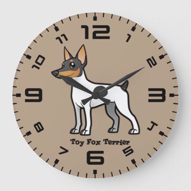 Toy Fox Terrier Large Clock (Front)