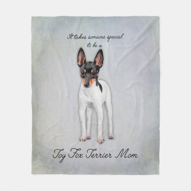 Toy Fox Terrier Mum Fleece Blanket (Front)