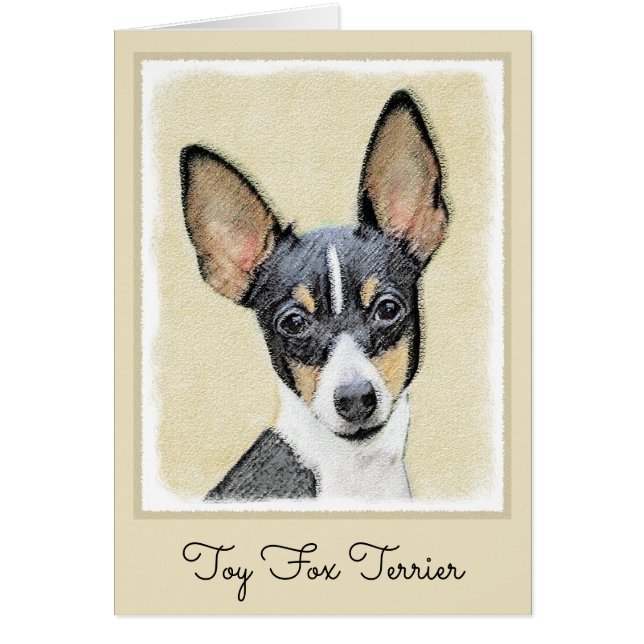 Toy Fox Terrier Painting - Cute Original Dog Art (Front)