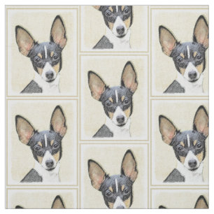 Toy Fox Terrier Painting - Cute Original Dog Art Fabric