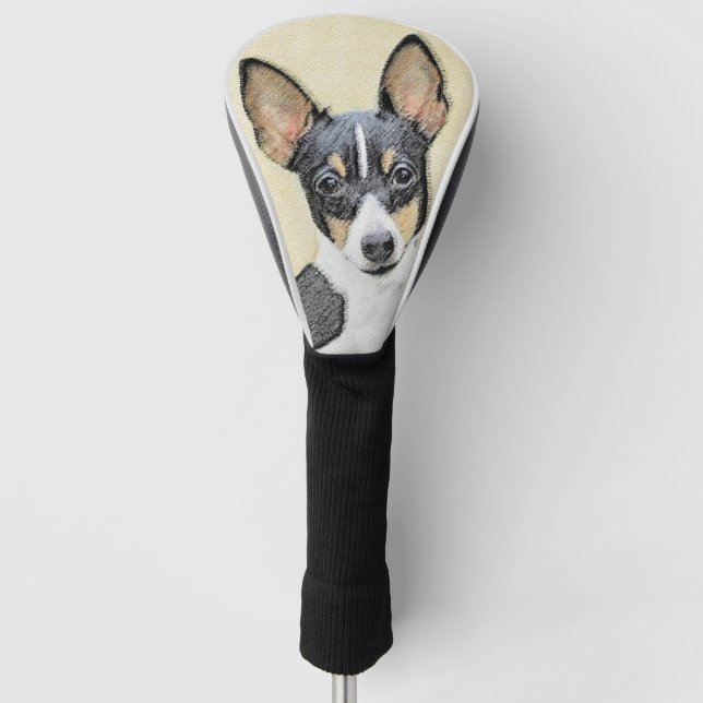 Toy Fox Terrier Painting - Cute Original Dog Art Golf Head Cover (Front)