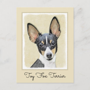 Toy Fox Terrier Painting - Cute Original Dog Art Postcard