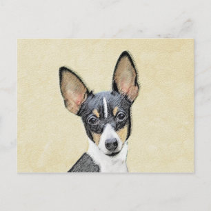Toy Fox Terrier Painting - Cute Original Dog Art Postcard