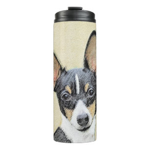 Toy Fox Terrier Painting - Cute Original Dog Art Thermal Tumbler