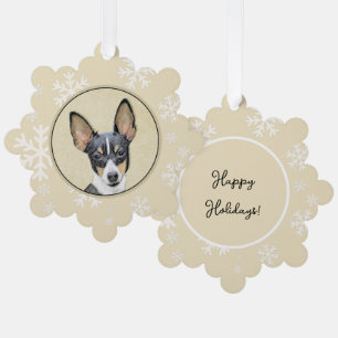 Toy Fox Terrier Painting - Cute Original Dog Art Tree Decoration Card
