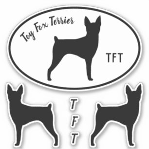Toy Fox Terrier Silhouettes Dogs Vinyl Sticker Set
