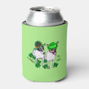 Toy Fox Terrier St Patricks Day Can Cooler