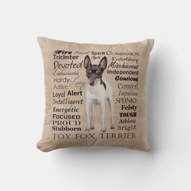 Toy Fox Terrier Traits Pillow (Front)