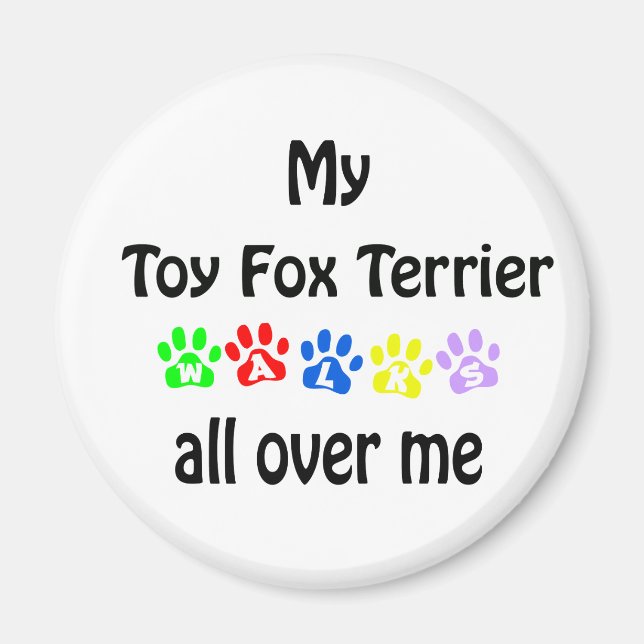 Toy Fox Terrier Walks Design Magnet (Front)