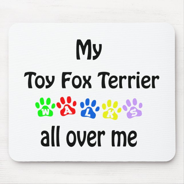Toy Fox Terrier Walks Design Mouse Pad (Front)