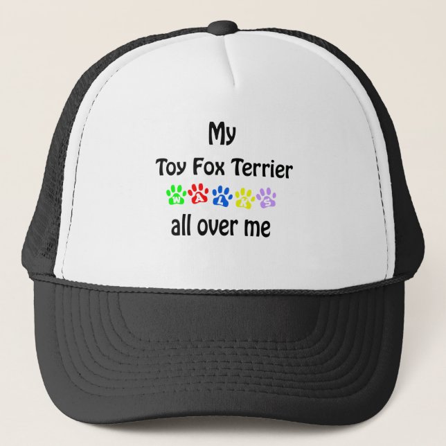 Toy Fox Terrier Walks Design Trucker Hat (Front)