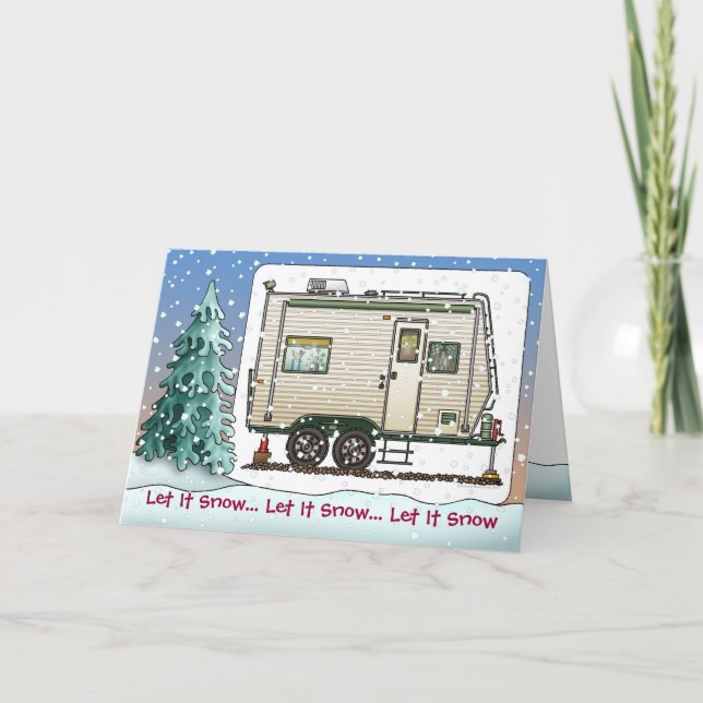 Toy Haulier Trailer Camper Holiday Cards (Front)