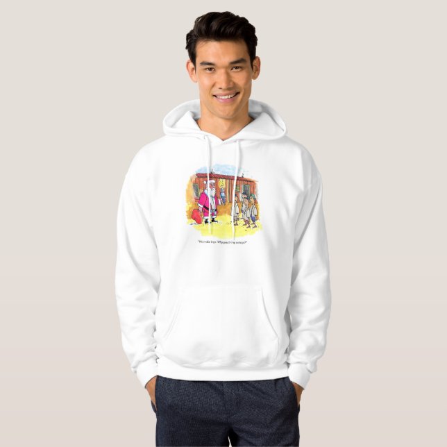 Toy Makers men white hooded sweatshirt (Front Full)