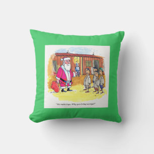 Toy Makers square green throw pillow