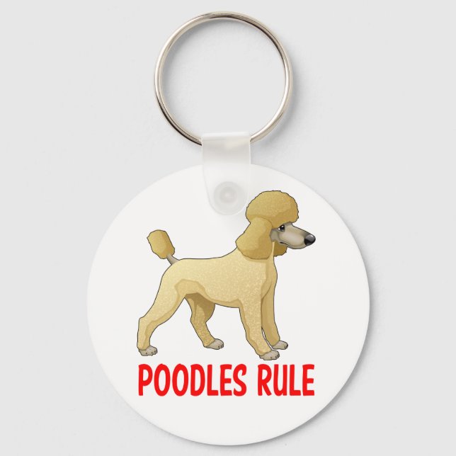 Toy Miniature Poodle Cream Tan Puppy Dog Love Key Ring (Front)