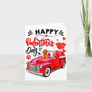 Toy Odle Heart Red Truck Happy Valentine Day Dog Card