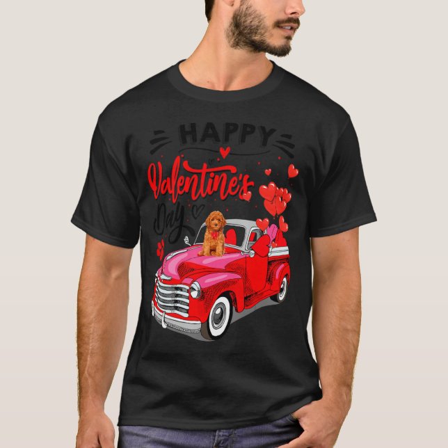 Toy Odle Heart Red Truck Happy Valentine Day Dog  T-Shirt (Front)