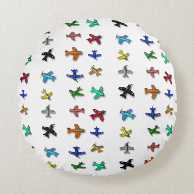 Toy Planes Round Pillow (Front)