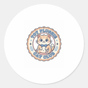 Toy Plushie Cat Cute Cat T-Shirt Design - Toy Plus Classic Round Sticker