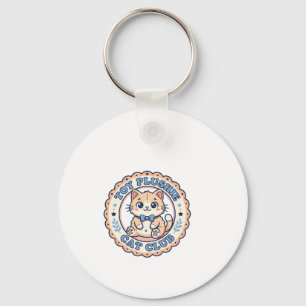 Toy Plushie Cat Cute Cat T-Shirt Design - Toy Plus Key Ring