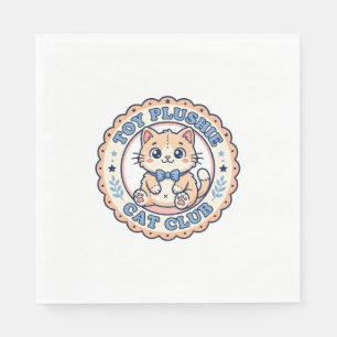 Toy Plushie Cat Cute Cat T-Shirt Design - Toy Plus Napkin