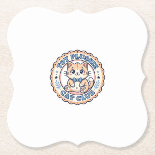Toy Plushie Cat Cute Cat T-Shirt Design - Toy Plus Paper Coaster