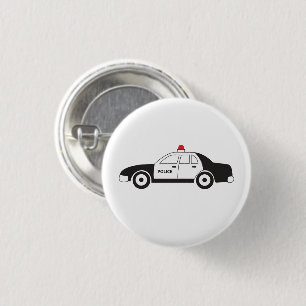 Toy Police Car Design 3 Cm Round Badge