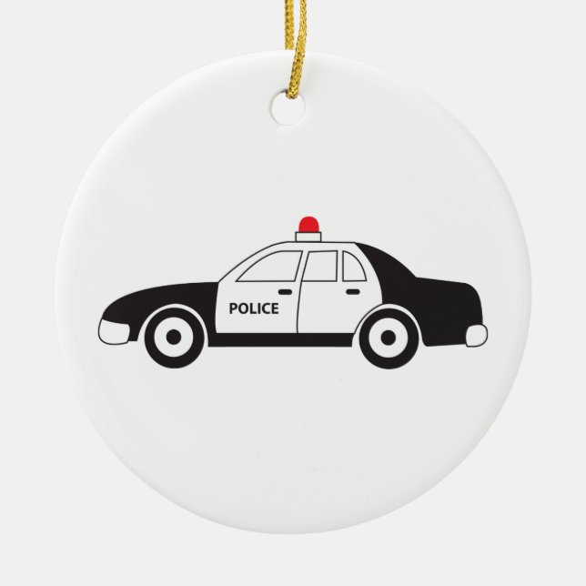 Toy Police Car Design Ceramic Ornament (Front)