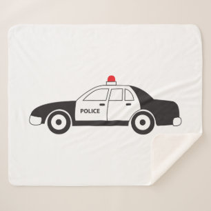 Toy Police Car Design Sherpa Blanket