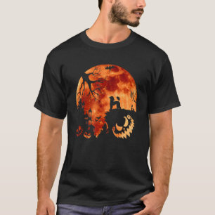 Toy Poodle And Moon Halloween Costume Pumpkin Dog T-Shirt