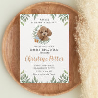 Toy Poodle Apricot Brown Boho Greenery Baby Shower