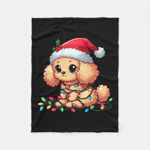 Toy Poodle Christmas Lights Dog Funny Xmas  Fleece Blanket