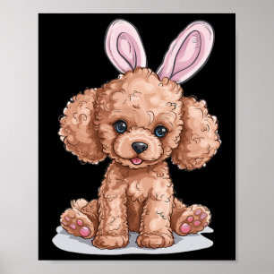 Toy Poodle Dog Breed Happy Easter Men Women Kids Poster