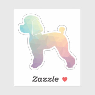 Toy Poodle Dog Geo Silhouette Pastel