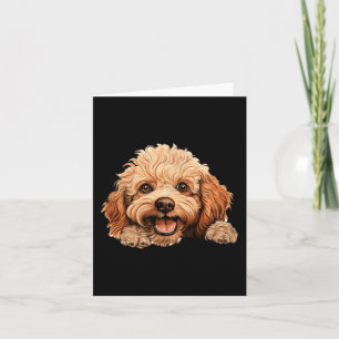 Toy Poodle Dog Mum Dad Peeking Puppy Card