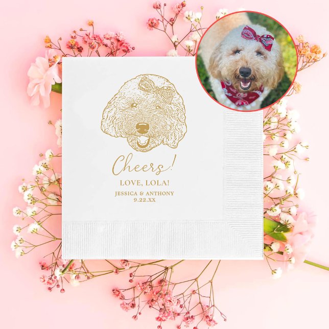 Toy Poodle Dog Personalised Cheers Napkins (Creator Uploaded)