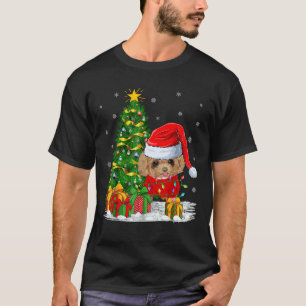 Toy Poodle Dog Xmas Tree Lighting Santa Toy Poodle T-Shirt