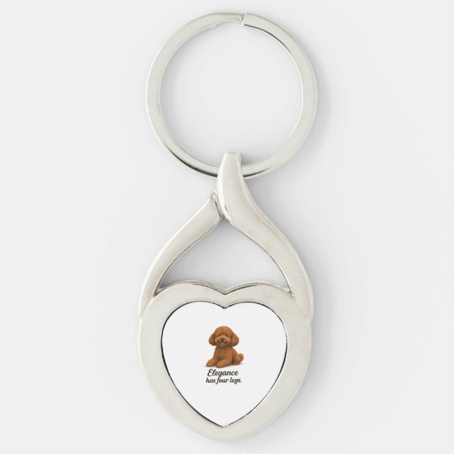 Toy Poodle � Elegance Has Four Legs Key Ring (Front)