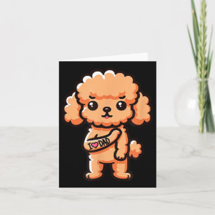 Toy Poodle I Love Dad Funny Dog Tattoo _1  Card